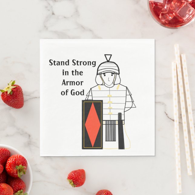 Serviette En Papier Armure de Dieu, tenez bon  (En situation)