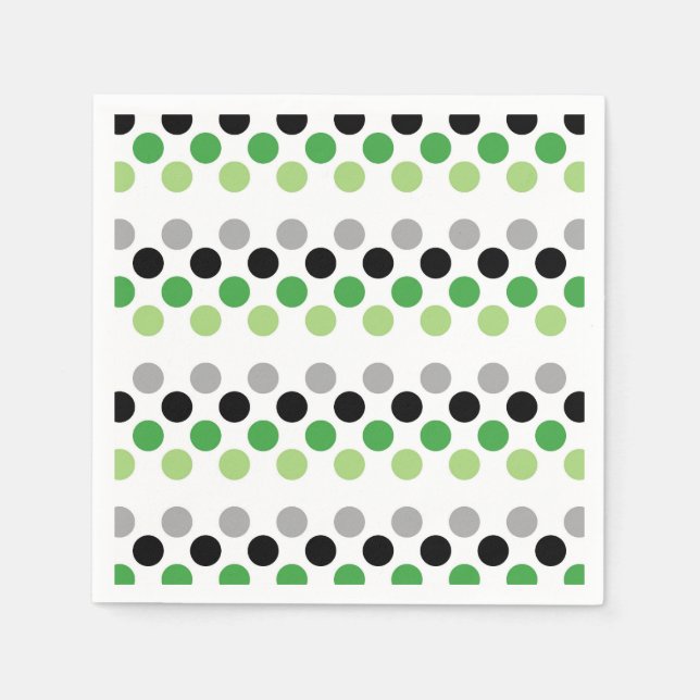Serviette En Papier Aromantic Pride Drapeau Couleurs À petits pois (Devant)