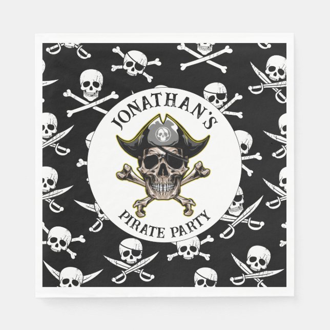 Serviette En Papier Arr, préparons-nous à une fête pirate (Devant)