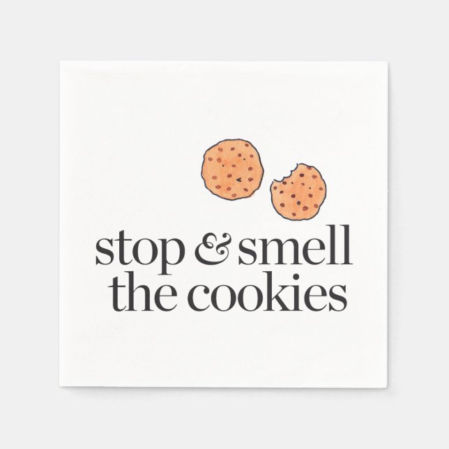 Serviette En Papier Arrêter et sentir les cookies (Devant)