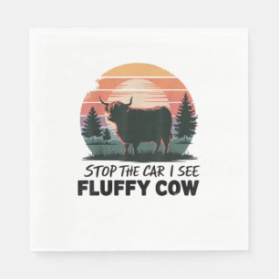 Serviette En Papier Arrêtez La Voiture Voir Fluffy Cow Highland Cow Fa