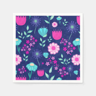 Serviette En Papier Arrière - plan à motif floral mignon