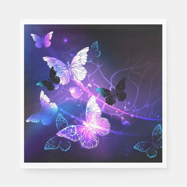 Serviette En Papier Arrière - plan avec papillons de nuit (Devant)