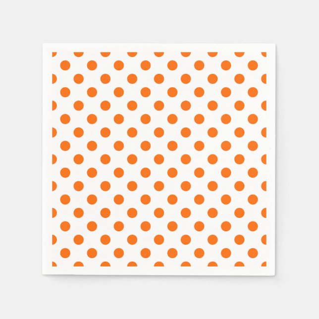 Serviette En Papier Arrière - plan blanc Pois orange (Devant)