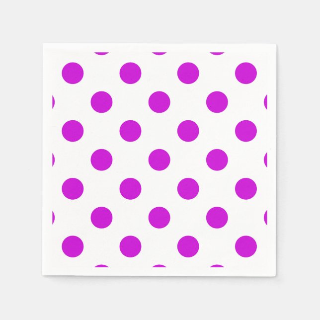 Serviette En Papier Arrière - plan blanc Pois violets (Devant)