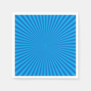 Serviette En Papier Arrière - plan Blue Retro Sunburst