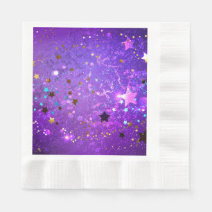 Serviette En Papier Arrière - plan de feuille violet avec étoiles