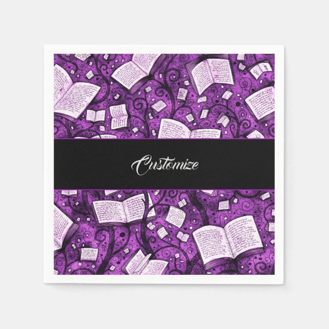 Serviette En Papier Arrière - plan de livres roses (Devant)