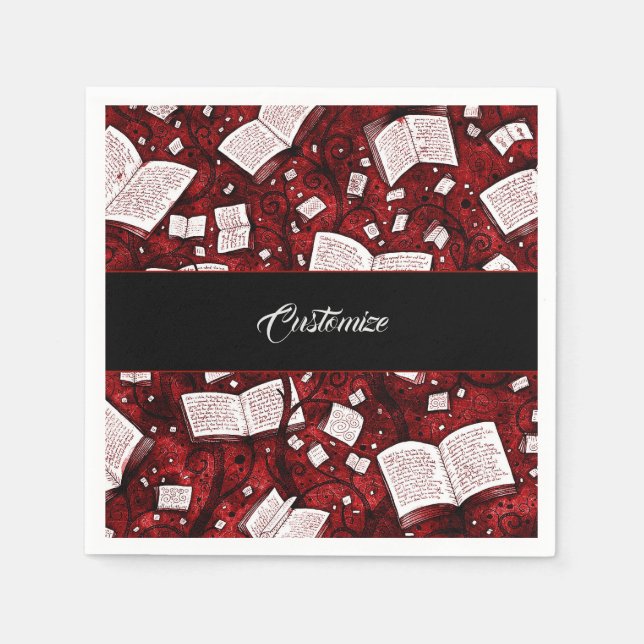 Serviette En Papier Arrière - plan de livres rouges (Devant)