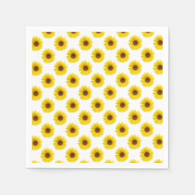 Serviette En Papier Arrière - plan de tournesols (Devant)