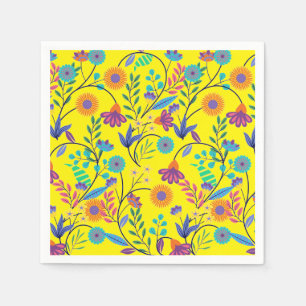 Serviette En Papier Arrière - plan floral exotique coloré Motif-23145