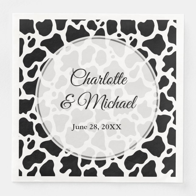 Serviette En Papier Arrière - plan Motif de vache (Devant)