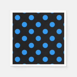 Serviette En Papier Arrière - plan noir Pois bleus