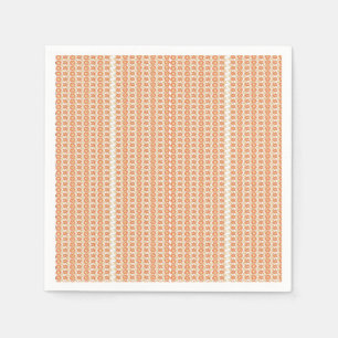 Serviette En Papier arrière - plan rayé orange et blanc avec petit