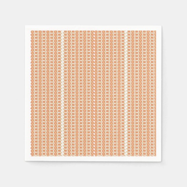 Serviette En Papier arrière - plan rayé orange et blanc avec petit (Devant)