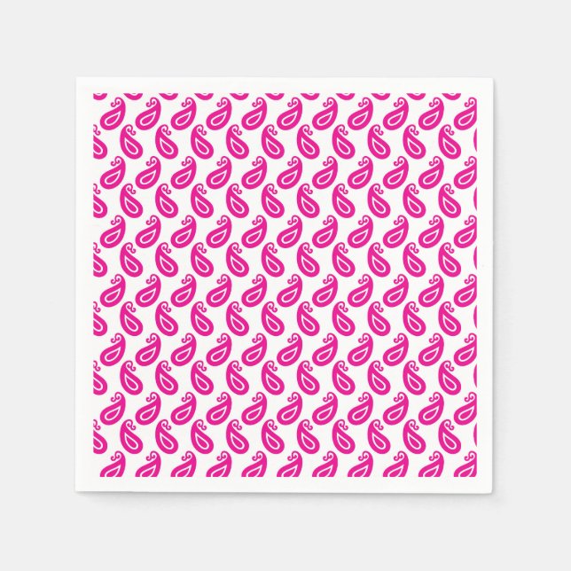 Serviette En Papier arrière - plan rose et blanc avec motif (Devant)