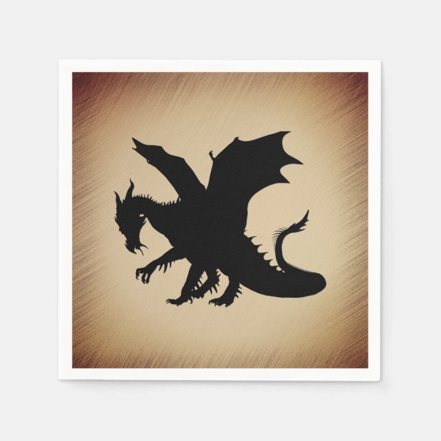 Serviette En Papier Arrière - plan rustique Black Dragon (Devant)