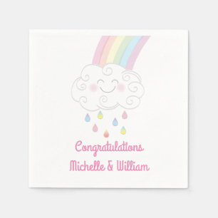 Serviette En Papier Arrosage baby shower Rainbow Raindrop Cloud