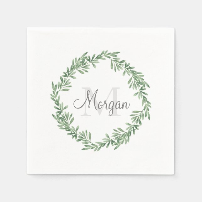 Serviette En Papier Arrosage Rosemary Wreath (Devant)