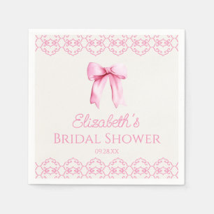 Serviette En Papier Arrosoir de mariage à ruban coquette rose