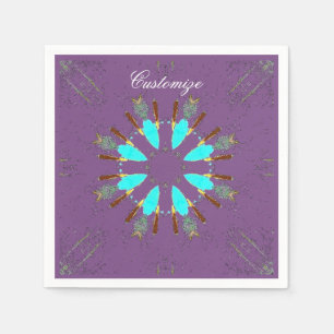 Serviette En Papier Arrowhead plumes pow-wow motif Thunder_Cove