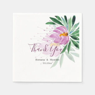 Serviette En Papier Art à l'aquarelle élégant et romantique du lotus v