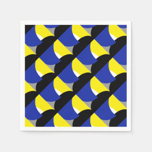 Serviette En Papier Art Abstrait bleu jaune