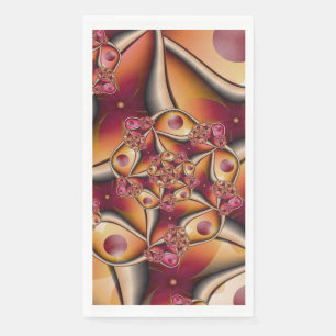 Serviette En Papier Art abstrait coloré rouge orange fantaisie fractal