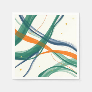 Serviette En Papier Art Abstrait moderne avec des lignes de balayage e