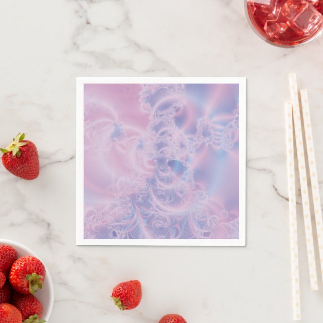 Serviette En Papier Art Abstrait Rose Luminescent (En situation)