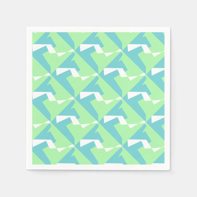 Serviette En Papier Art Abstrait Turquoise Bleu Vert (Devant)