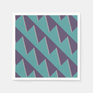 Serviette En Papier Art Abstrait Turquoise violet