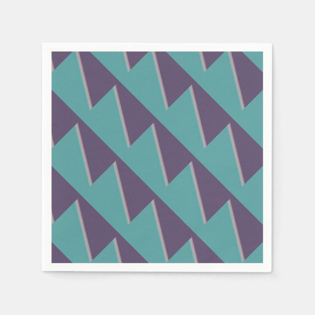 Serviette En Papier Art Abstrait Turquoise violet (Devant)