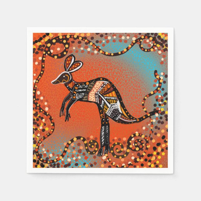 SERVIETTE EN PAPIER ART AUSTRALIE            (Devant)