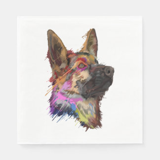 Serviette En Papier Art berger allemand