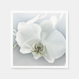 Serviette En Papier Art botanique de l'orchidée blanche élégante