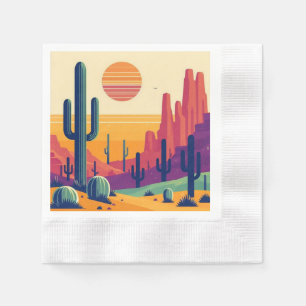 Serviette En Papier Art coloré du désert du sud-ouest