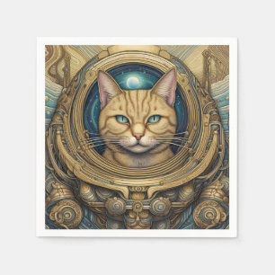 Serviette En Papier Art cyberpunk astronaute de chat