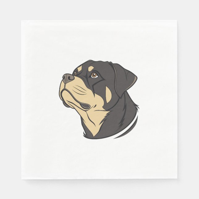 Serviette En Papier Art de chien Rottweiler (Devant)