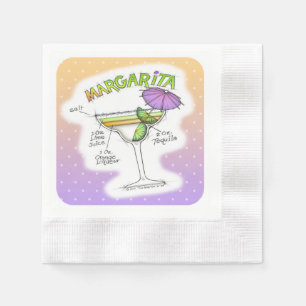 SERVIETTE EN PAPIER ART DE COCKTAIL DE RECETTE DE MARGARITA