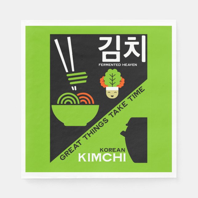 Serviette En Papier Art de cuisine coréen Kimchi (Devant)