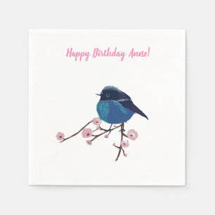 Serviette En Papier Art de l'oiseau bleu