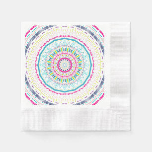 Serviette En Papier Art de mandala coloré vibrant
