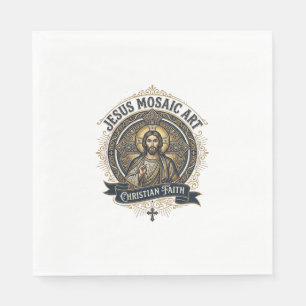 Serviette En Papier Art de mosaïque Jésus Art de mosaïque Jésus Foi ch