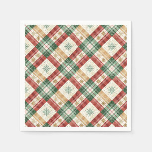 Serviette En Papier Art de motif de plaid tartan écossais festif de va