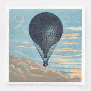 Serviette En Papier Art de nurserie vintage ciel ballon à air chaud
