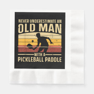 Serviette En Papier Art de pickleball cool pour hommes femmes palette