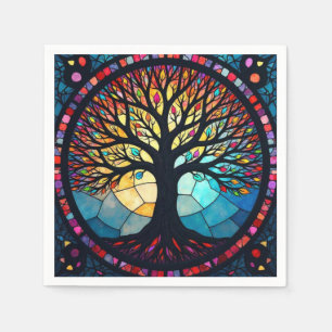 Serviette En Papier Art de verre, arbre de vie en verre