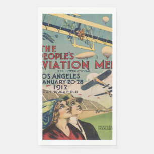 Serviette En Papier Art de voyage Rétro 1912 Los Angeles Air Show