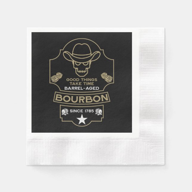 Serviette En Papier Art de Whisky Bourbon (Devant)